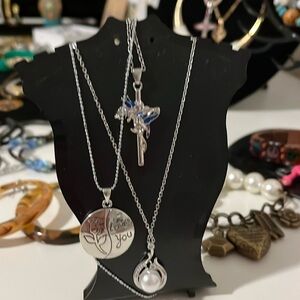 ON SALE.   Silver Necklace With Charm $15 Each